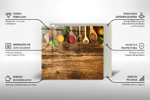 De vidrio templado Cucharas de madera de especias