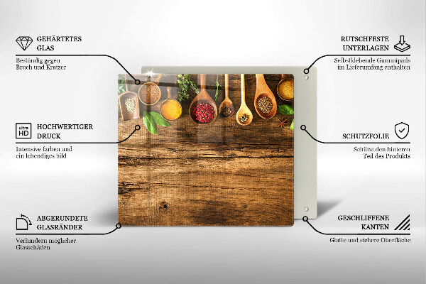 De vidrio templado Cucharas de madera de especias