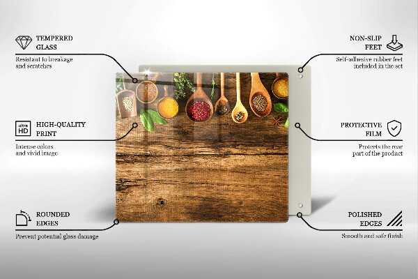 De vidrio templado Cucharas de madera de especias