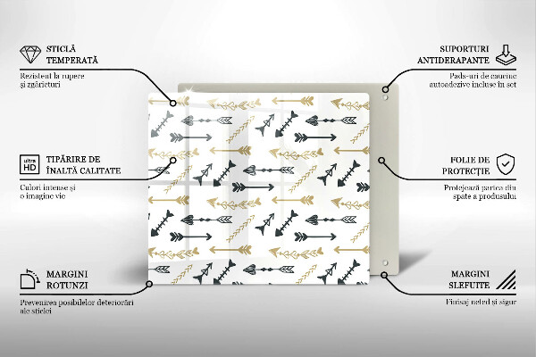 De vidrio templado Patrón de flechas boho