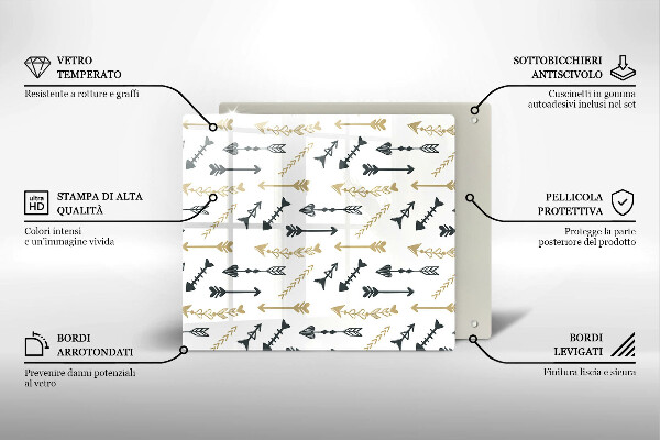 De vidrio templado Patrón de flechas boho