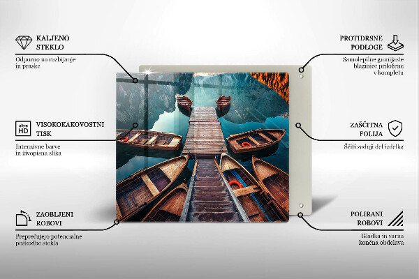 De vidrio templado Barcos en el lago