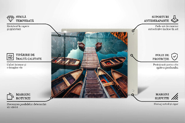 De vidrio templado Barcos en el lago