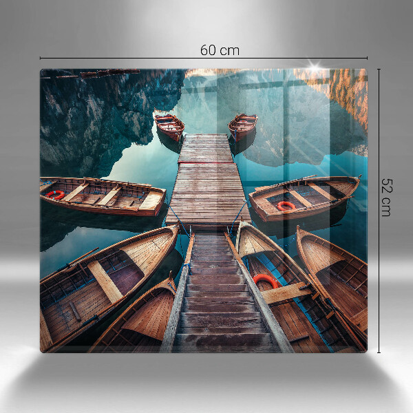 De vidrio templado Barcos en el lago