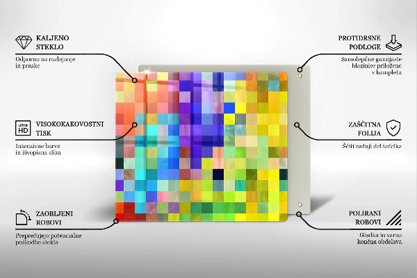 De vidrio templado Cuadrados de píxeles de colores
