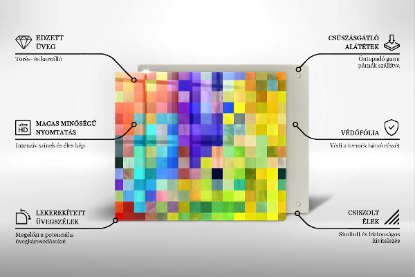 De vidrio templado Cuadrados de píxeles de colores