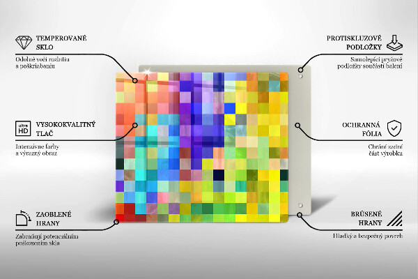 De vidrio templado Cuadrados de píxeles de colores