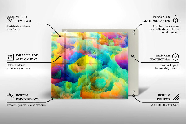 De vidrio templado Abstracción colorida