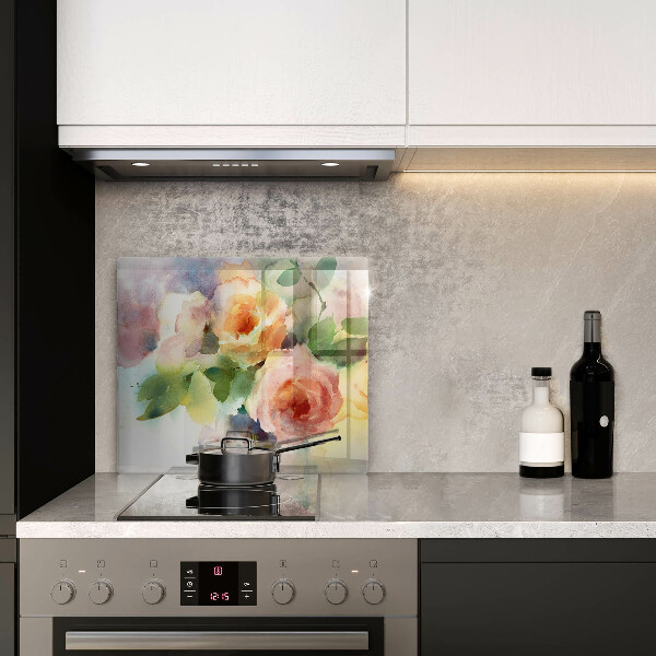 De vidrio templado Flores pintadas