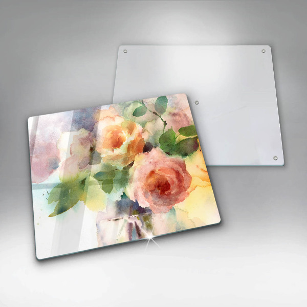 De vidrio templado Flores pintadas