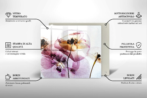 De vidrio templado Flores delicadas