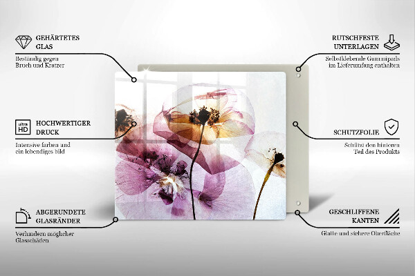 De vidrio templado Flores delicadas