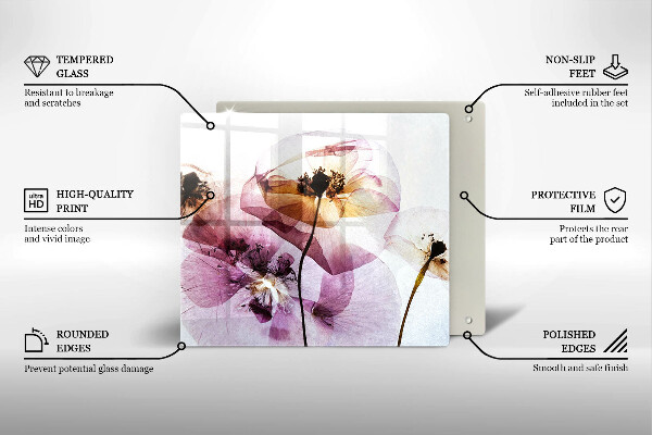 De vidrio templado Flores delicadas