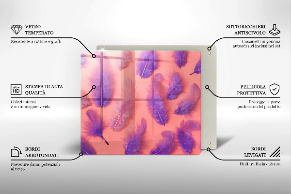 De vidrio templado Plumas esponjosas