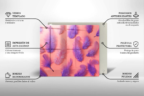 De vidrio templado Plumas esponjosas