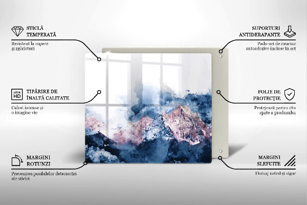 De vidrio templado Montañas pintadas abstractas