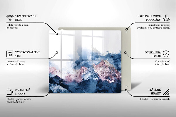 De vidrio templado Montañas pintadas abstractas