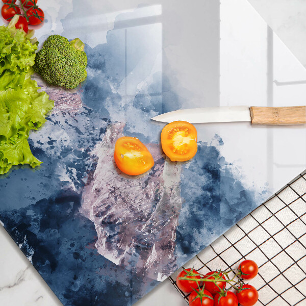 De vidrio templado Montañas pintadas abstractas