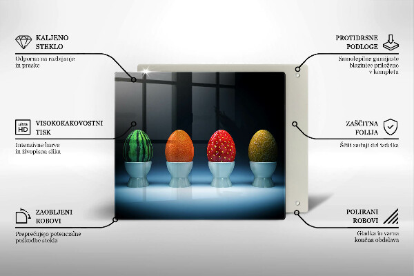 De vidrio templado Huevos de frutas abstractos