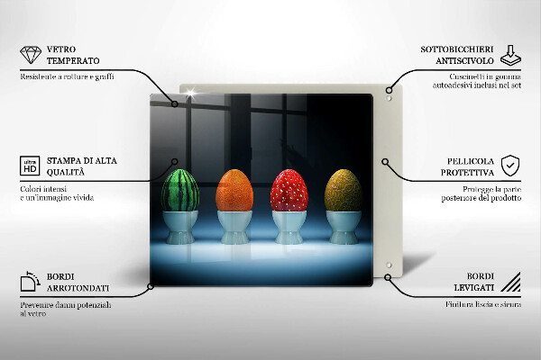 De vidrio templado Huevos de frutas abstractos