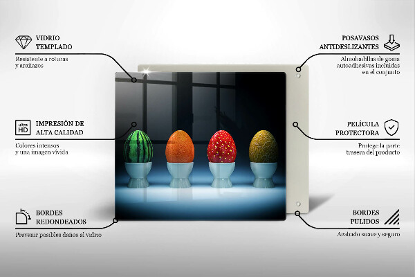 De vidrio templado Huevos de frutas abstractos