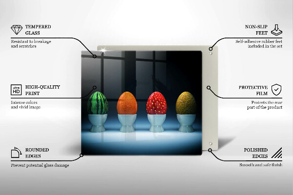 De vidrio templado Huevos de frutas abstractos