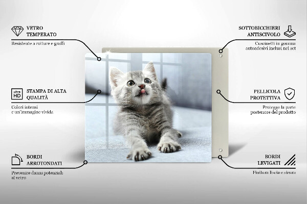 De vidrio templado Pequeño gatito lindo