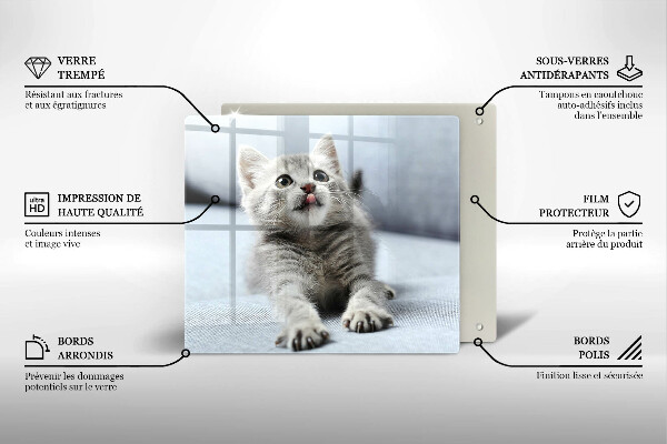 De vidrio templado Pequeño gatito lindo