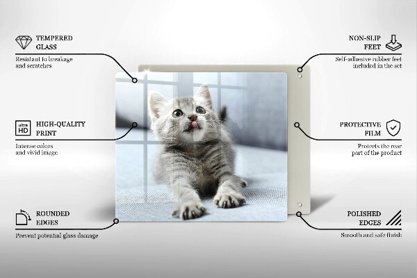 De vidrio templado Pequeño gatito lindo