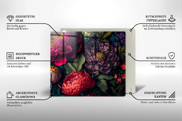 De vidrio templado Hermosas flores