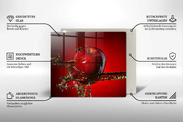 De vidrio templado Fruta de manzana en agua