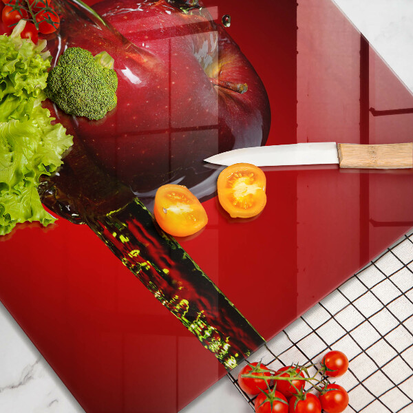 De vidrio templado Fruta de manzana en agua