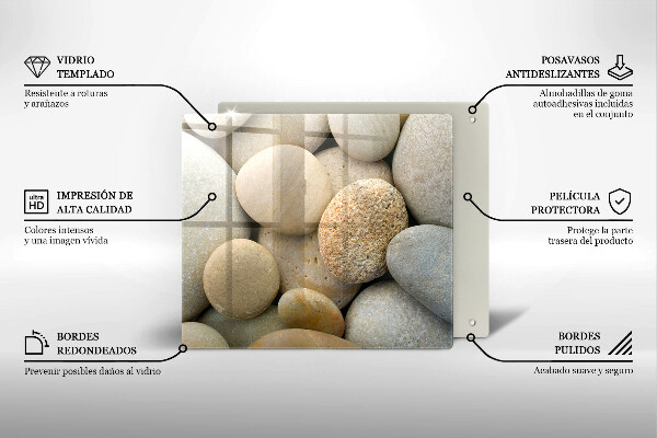 De vidrio templado Patrón de piedras ovaladas