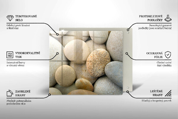 De vidrio templado Patrón de piedras ovaladas