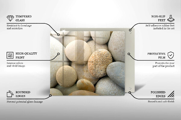 De vidrio templado Patrón de piedras ovaladas