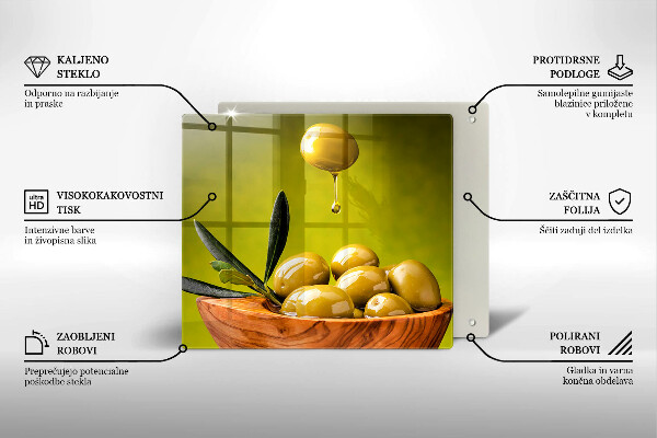De vidrio templado Aceitunas sabrosas