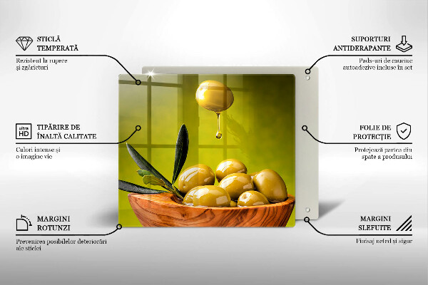 De vidrio templado Aceitunas sabrosas