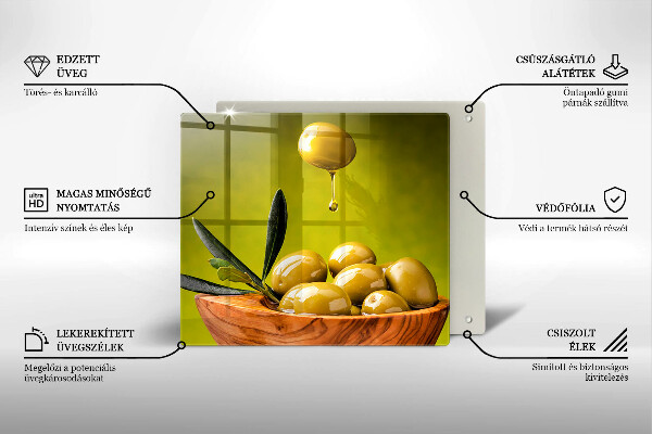 De vidrio templado Aceitunas sabrosas