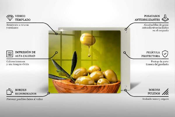 De vidrio templado Aceitunas sabrosas