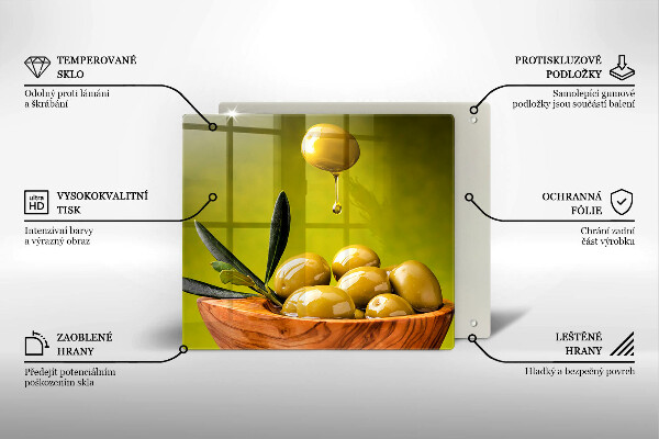 De vidrio templado Aceitunas sabrosas