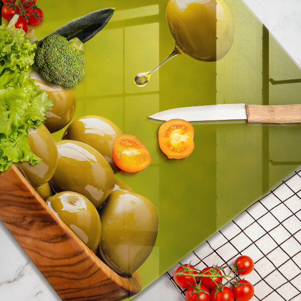 De vidrio templado Aceitunas sabrosas