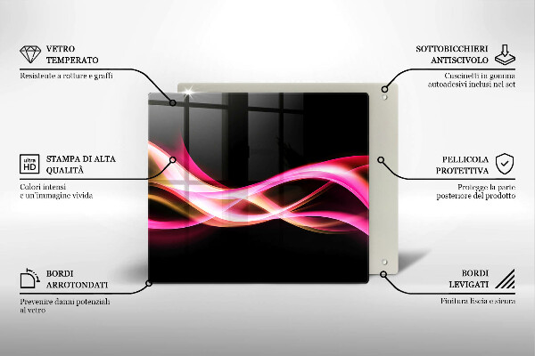 De vidrio templado Humo de neón abstracto