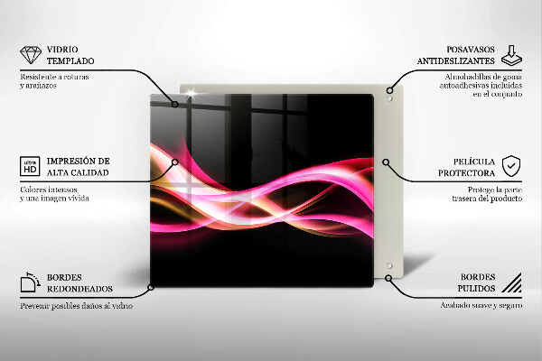 De vidrio templado Humo de neón abstracto