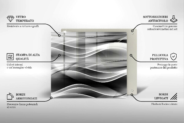 De vidrio templado Líneas abstractas de humo