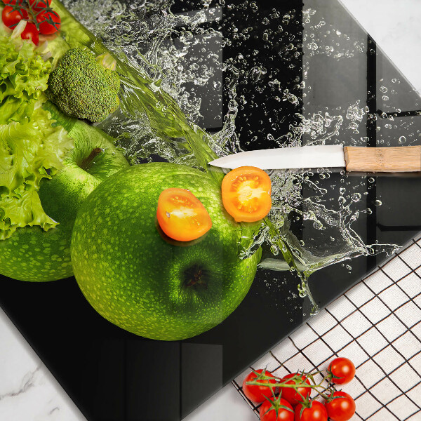 De vidrio templado Manzanas verdes y agua