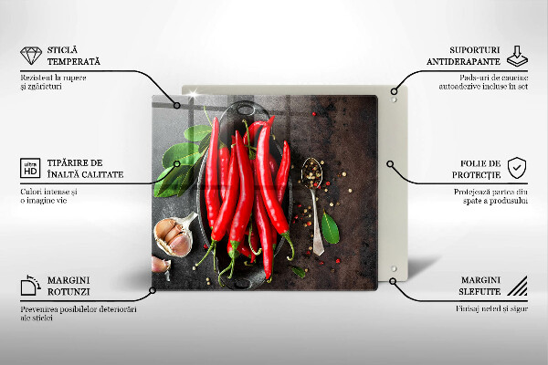 De vidrio templado Chiles rojos
