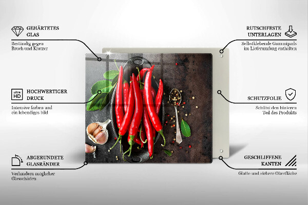 De vidrio templado Chiles rojos