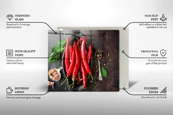 De vidrio templado Chiles rojos
