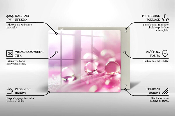 De vidrio templado Pétalos de flores de rocío