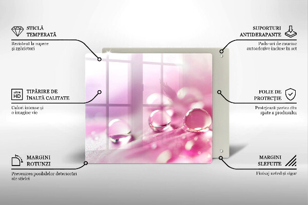 De vidrio templado Pétalos de flores de rocío